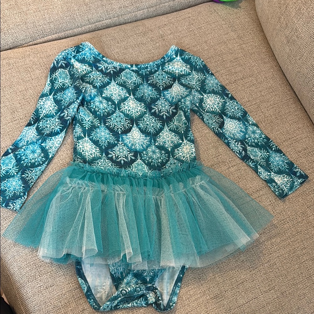 Muse Threads Bamboo Snowflake Bodysuit twirl dress/ tutu